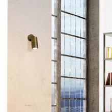 Lustro GU10 Brass Adjustable Exterior Wall Spotlight